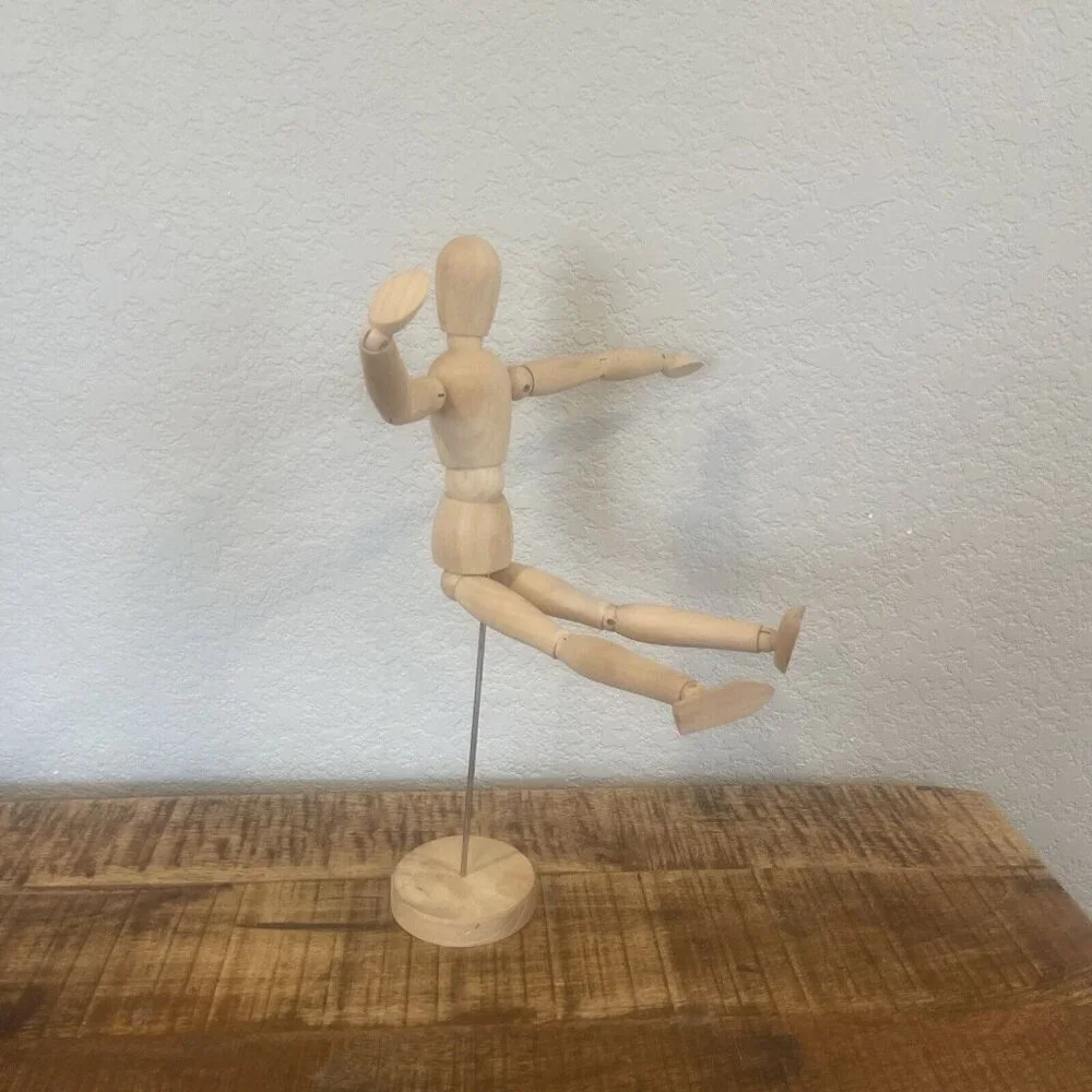 Wooden Artists Model Articulated Joints & magnet Mannequin 13 inch tall~IKEA